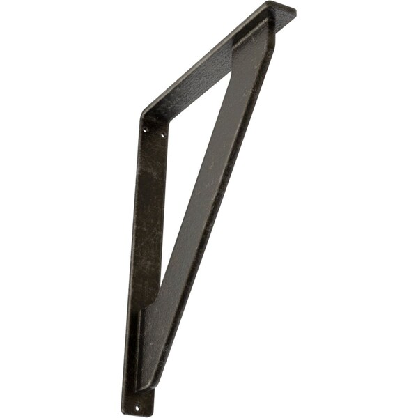 Ekena Millwork Traditional Wrought Iron Bracket, (Single center brace), Antiqued Warm Silv 1 1/2"W x 7 1/2"D x 10"H BKTM01X07X10STRAWS - main